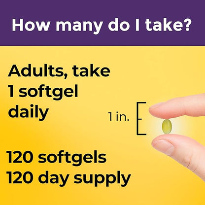 Nature Made Maximum Strength Biotin 5000 mcg Softgels, Biotin Hair Skin and Nails Vitamins Dietary Supplement, 120 Count