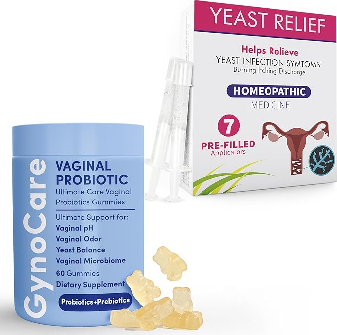 Terramed Just Think Comfort Vaginal Probiotic Gummies for Women + Yeast Infection Treatment with Borax – Comprehensive Support for pH Balance, Odor Control, and Yeast Infection Relief