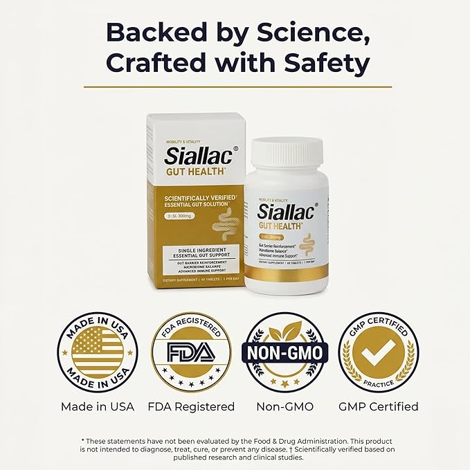 Gut Health - Gut Barrier Function, Epithelial Cell Growth, Immune Support, Enhances Nutrient Absorption, Microbiome Balance (HMO 3'-SL) (3-Pack | Best Value)