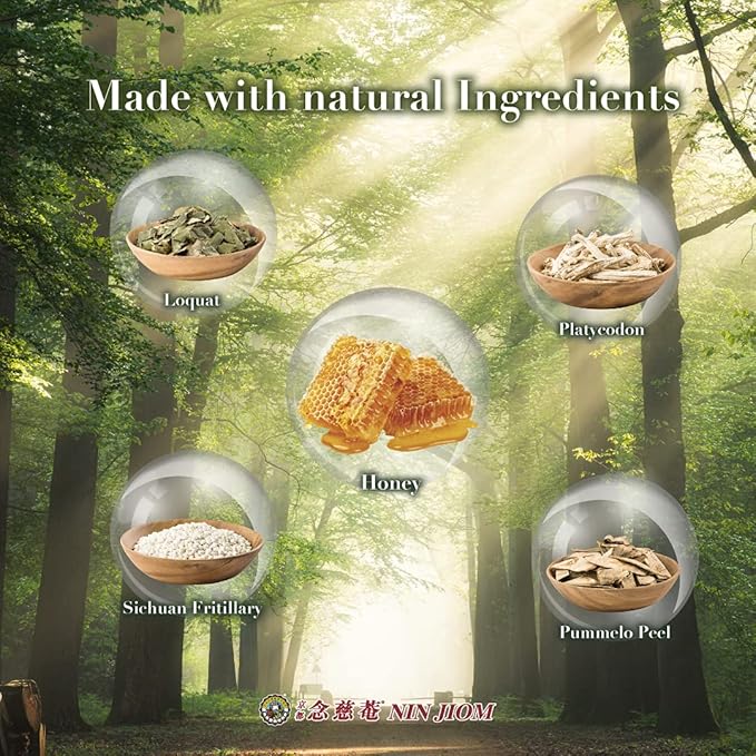 NIN JIOM PEI PA KOA (Herbal Formula) 300ML, Herbal Dietary Supplement with Honey and Loquat - Soothing Throat