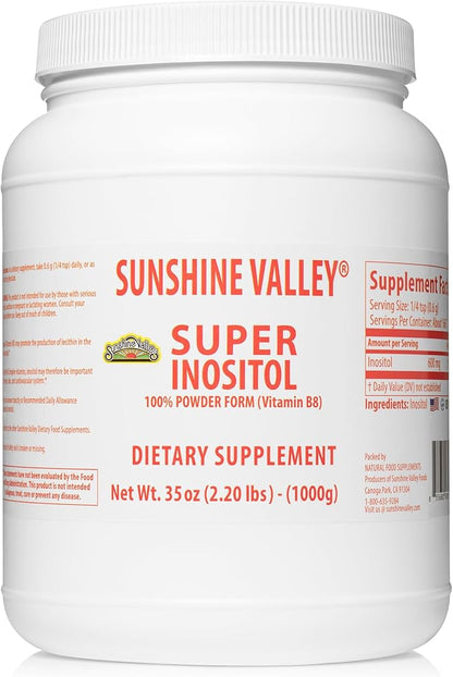 Sunshine Valley® Super Inositol Powder – Dietary Supplement, Wellness & Healthy Lifestyle – Unflavored Powder – 35 oz