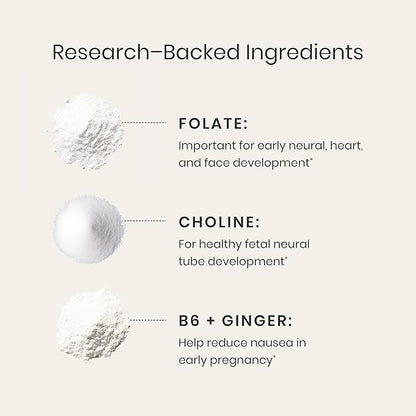 Perelel 1st Trimester Prenatal Pack, Multivitamin with Folate, Vitamin D, Omega 3, Iron & Ginger, Nutritional Support for Early Pregnancy, Soy & Gluten Free, Non GMO, 30 Daily Pill Packs