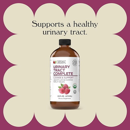 Complete Natural Urinary Tract Complete 8oz - Liquid Supplement for Urinary Tract Health with Organic Cranberry, D-Mannose, Beet Root, Fennel Seed, and Turmeric