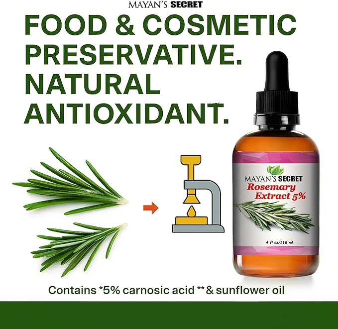 Pure Carrier and Essential Oils for Skin Care, Hair, Body Moisturizer for Face-Anti Aging Skin Care (Rosemary Oil Extract Oil 5%, 4oz)