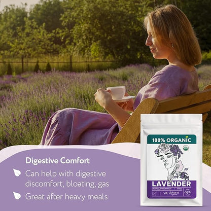 Culinary Lavender Flowers Organic - Dried Food Grade Lavender for Drinks, Cooking & Baking - Edible & Aromatic – Té de Lavanda Natural - 3oz.