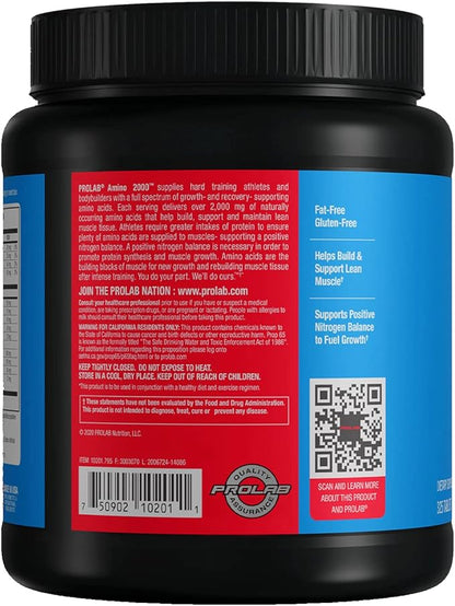 Prolab Amino 2000 Essential Amino Acids Supplement, Full-Spectrum EAA Formula for Muscle Recovery, Lean Muscle Growth & Performance Support (325 Tablets)