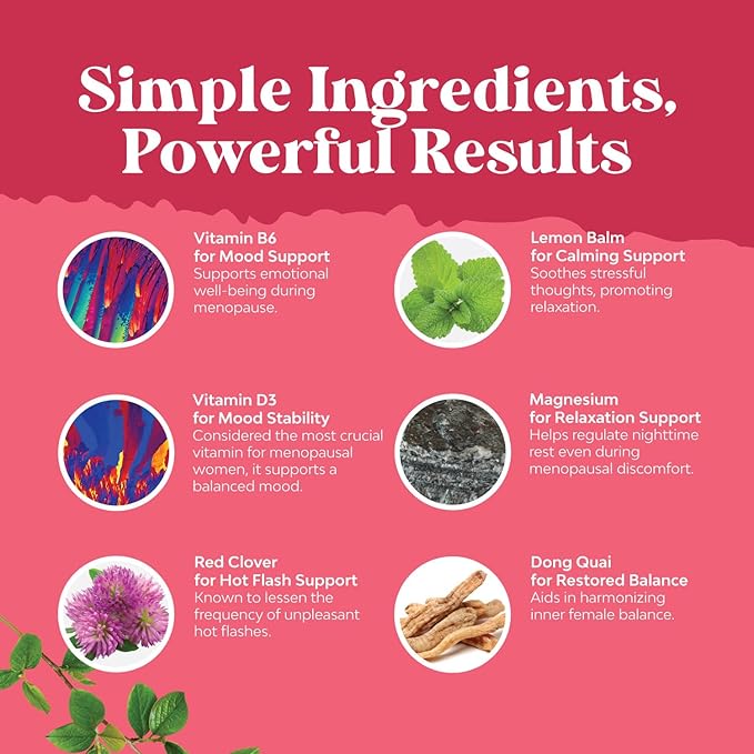 Natures Craft Complete Herbal Menopause Supplement for Women - Female Hormone Balance Capsules for Night Sweats Hot Flashes & Mood Swings with Dong Quai, Chaste Berry & Black Cohosh Root - 60 Count