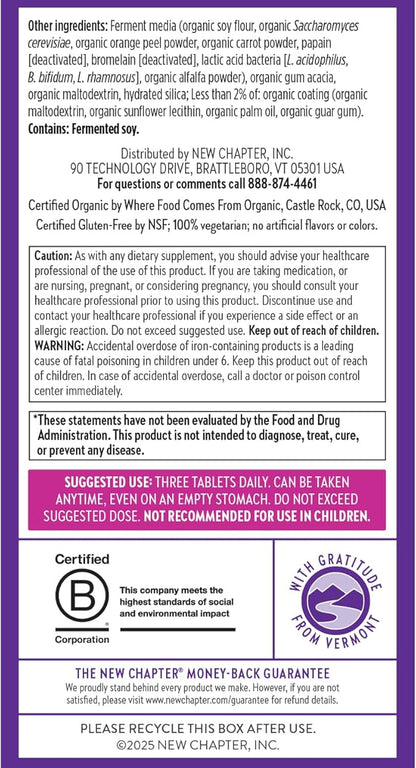 New Chapter, Postnatal Vitamins Lactation Supplement, Complete Multivitamin with Fermented Vitamin D3 + B Vitamins, Made with Organic Vegetables & Herbs, Non-GMO Ingredients, 192 Count