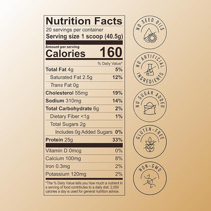 FlavCity All in One Protein Shake Powder, Salted Caramel - On the Go Meal Alternative + Collagen Peptides, Reishi & Cordyceps - Focus, Skin, Hair & Joint Support - 100% Grass Fed Whey, 20 Servings