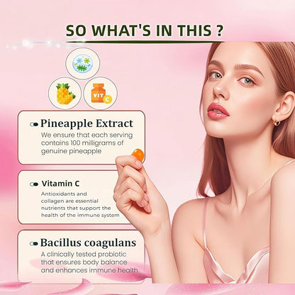 Feminine Balance Gummies - Pineapple Probiotics for Women for Premium Women’s Health & Wellness-Immune Support, Hawaiian Pineapple,60 Gummies (30 Servings)（P1）