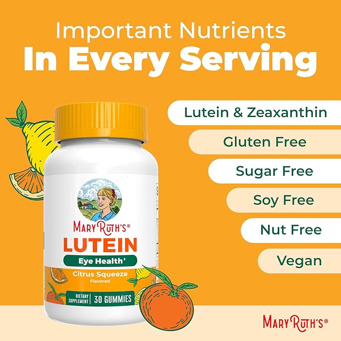 MARYRUTH'S Lutein Gummies with Zeaxanthin | Lutein & Zeaxanthin Supplement | Eye Health | Blue Light Filtering | Vision Support | Adult Eye Supplement for Visual Function | Non-GMO & Vegan | 30 Count