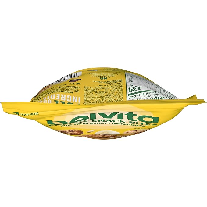 belVita Energy Snack Bites, Banana, Dark Chocolate and Sunflower Seed, 5 oz Bag (Pack of 2)