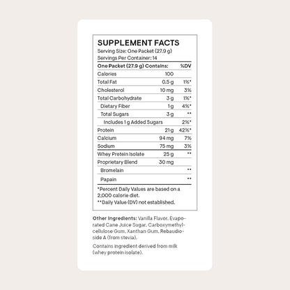 THORNE - Whey Protein Isolate - Balanced Amino Acids Profile with BCAAs - 21 Grams of Easy to Digest Whey Protein Powder - NSF Certified for Sport - Vanilla - Gluten & Soy-Free - 14 Packets