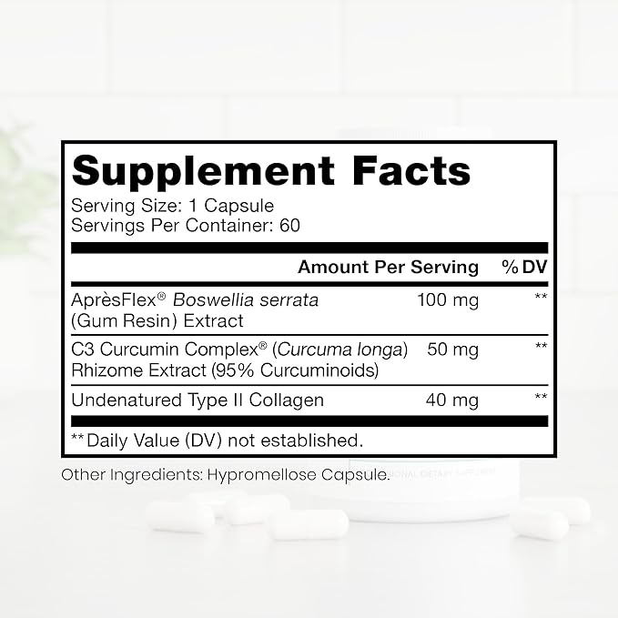 Pure Therapro Rx Boswellia, Curcumin, & Type II Collagen Joint Health Supplement | Made in the USA | Joint Care 60 Capsules, 2-Month Supply
