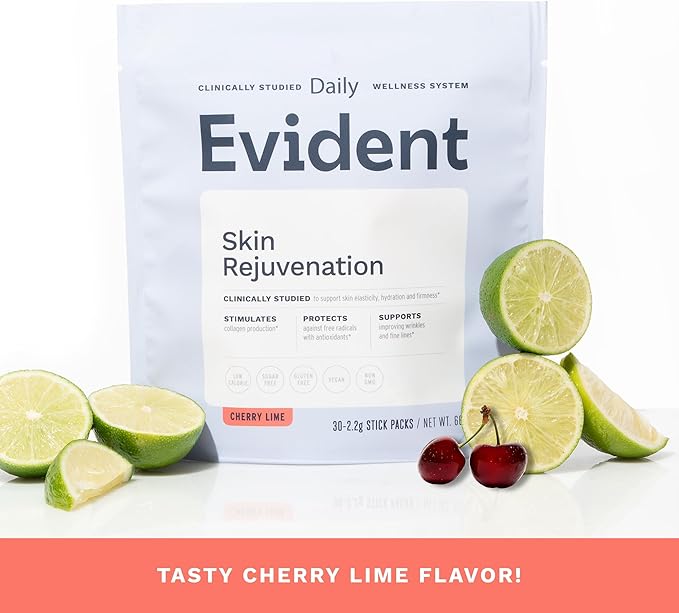 Skin Rejuvenation Powder – Collagen Supplement w/Resveratrol, Sodium Hyaluronate, CollaBZEn, Vitamins C & E – Supports Elasticity, Hydration, Firmness – 2 Pack, 30 Sticks Each