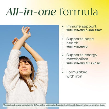 MegaFood Womens Multivitamin One Daily - Multivitamin for Women - Vitamin C, Vitamin D, Iron & B Vitamins - Bone, Energy Metabolism & Immune Support - Vegetarian, GlutenFree - 60 Tablets, 60 Servings