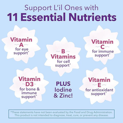 L'il Critters Frozen Daily Kids Multivitamin Gummies Assorted Berry Flavors for Ages 2+ Toddlers and Kids, Disney Multivitamin Gummies with 11 Essential Nutrients, 95-190 Day Supply, 190 ct