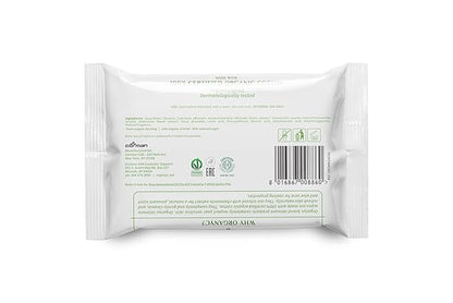 Organyc - 100% Organic Cotton Intimate Wet Wipes, No Parabens, Alcohol, or Chlorine -, White, 20 Count (Pack of 3) (ORGWW1A)