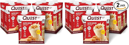 Quest Nutrition Ready to Drink Salted Caramel Protein Shake, 30g Protein, 3g Net Carbs, Gluten Free, Keto Friendly, 11 fl.oz 4 Count(Pack of 6)