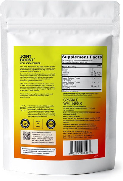 Sparkle Wellness FORTIGEL & TENDOFORTE Collagen Peptides | Collagen Powder with Calcium Ascorbate Vitamin C to Support Joint Mobility, Tendon & Ligament Health | Joint Boost (Mixed Berry) [30-Serves]