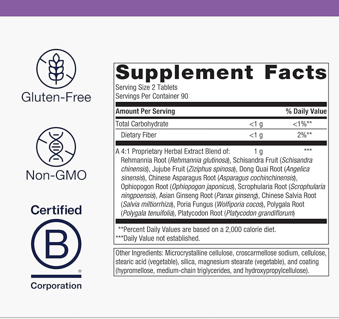 Metagenics Serenagen Supplement - Herbal Stress Management with Asian Ginseng & Chinese Herbs - Supports Calm, Focus, Energy & Sleep* - Non-GMO, Gluten-Free, Vegetarian - 180 Tablets
