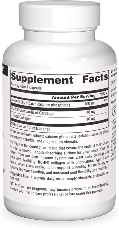 Source Naturals UC-II, Undenatured Collagen Joint Comfort* 40 mg - 60 Capsules