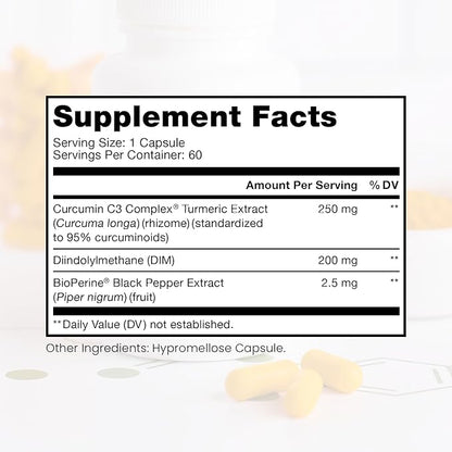 Pure Therapro Rx DIM 3+ | 60 Vegan Caps - 2 Month Supply | DIM, Curcumin & BioPerine, Supports Healthy Estrogen Metabolism in Men & Women, Antioxidant & Detoxification Support, Pharmaceutical Grade