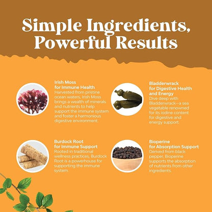 Natures Craft Irish Sea Moss Capsules - Sea Moss Pills with 2100mg Serving Superfood Complex with Bladderwrack Burdock Root and BioPerine for Immune Skin & Thyroid Support - Vegan Non-GMO - 90 Count