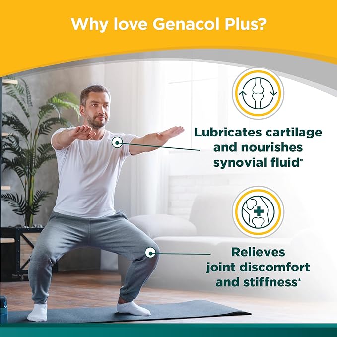 Genacol Plus – Glucosamine and Collagen Supplement, Ultra-Hydrolyzed Collagen Peptides, Eases Joint Movement, Maintains Cartilage, 90 Capsules (30-Day Supply)