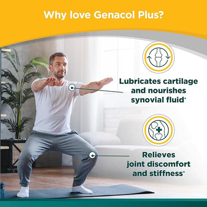 Genacol Plus – Glucosamine and Collagen Supplement, Ultra-Hydrolyzed Collagen Peptides, Eases Joint Movement, Maintains Cartilage, 90 Capsules (30-Day Supply)