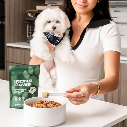Human-Grade Superfood for Dogs, Premium Greens Powder Supplement for Dental Health, Longevity, Hip & Joint, Gut Health, Allergies, Immune Support, Skin & Coat - Peanut Butter - 3.5 oz