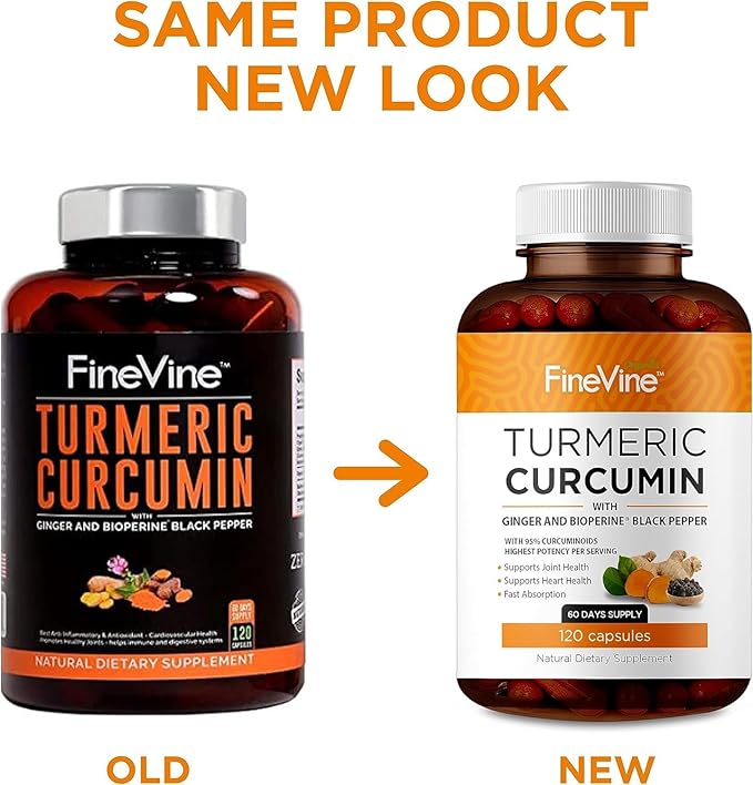 Turmeric Curcumin Supplement – 95% Curcuminoids with BioPerine Black Pepper & Ginger – 240 Capsules for Joint Support & Mobility – High Absorption Tumeric Curcuma Pills