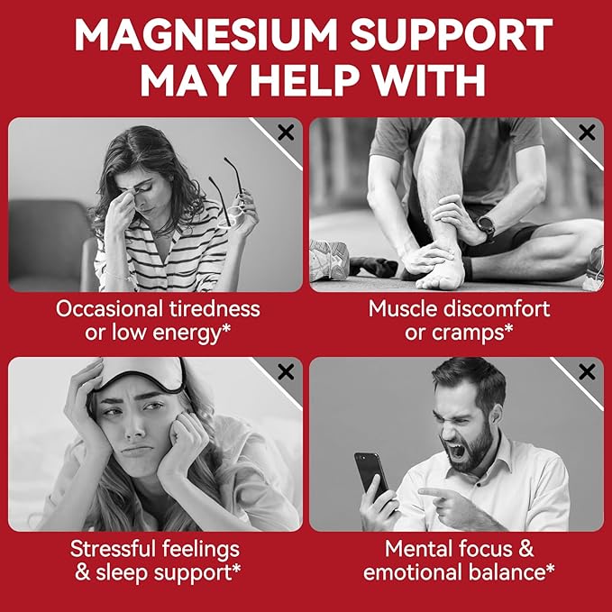 Magnesium Glycinate Gummies (Raspberry) 600mg, Sugar Free with Magnesium L-Threonate, Calcium, Potassium, Vitamin D3, B6 & CoQ10, High Absorption Support for Relaxation,Muscles & Energy, 120 Count