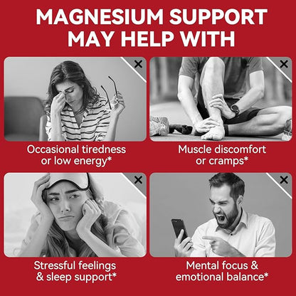 Magnesium Glycinate Gummies,240 Count Magnesium Complex Supplement |Sleep, Calm & Relaxation Support|High Absorption MagnesiumGummies for Women, Men & Family|Gluten-Free