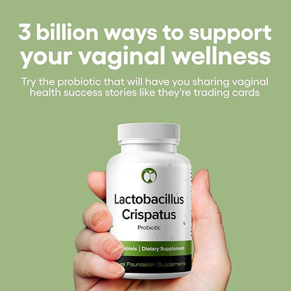 Natural Foundation Supplements Lactobacillus Crispatus Probiotic Supplement 240 Tablets 3 Billion CFU Probiotics for Women Supports Vaginal Digestive & Gut Health (240, Lactobacillus Crispatus)