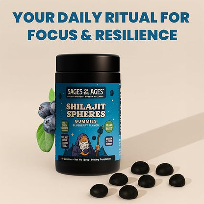 Shilajit Gummies – 1500 mg Himalayan Shilajit for Men Energy & Stamina – Pure Fulvic Acid Complex – Organic, Vegan, Non-GMO, Sugar-Free Supplement for Strength & Vitality