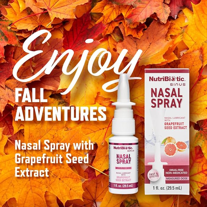 NutriBiotic Nasal Spray 1 Fl Oz | Nasal Lubricant with Grapefruit Seed Extract & Sodium Chloride | Help Flush Irritants from Nasal Passages | Convenient Measured Dose Pump | Drug-Free & Non-Medicated