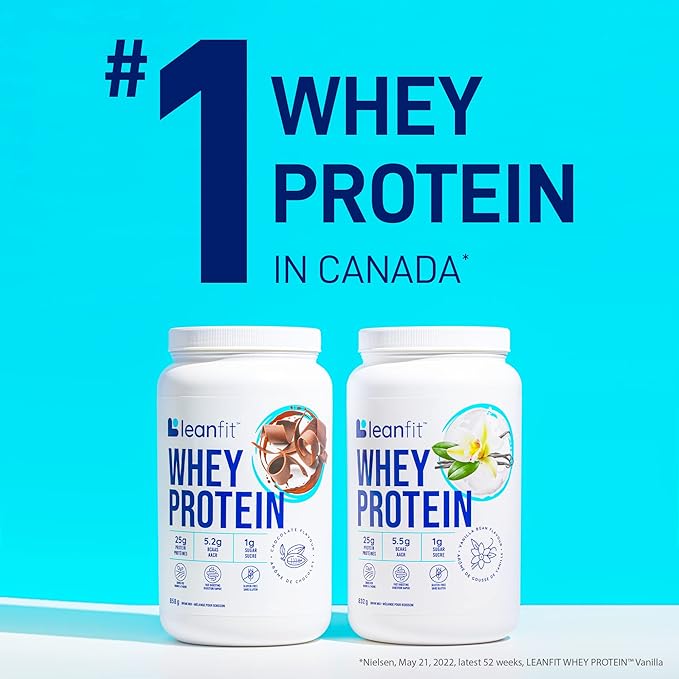 LeanFit® Grass-fed Whey Protein Powder, Natural Chocolate, Gluten-Free, Keto-Friendly & Low-Carb 24g Protein, 23 Servings, 858g (1.89 Pound) Tub