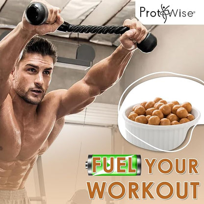 ProtiWise High Protein Soy Snacks | Peanut & Caramel Coated | 15g Protein, Low Sugar, Low-Carb | Gluten Free, KETO Friendly Snack for Hunger Control & Energy Boost | 7/Box