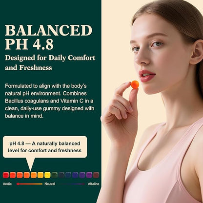 Probiotic Gummies for Women - Support for Feminine Wellness, pH Balance, Probiotic Formula, Gluten-Free, Vegan, Tropical Pineapple Flavor, 60 Gummies (30 Servings)
