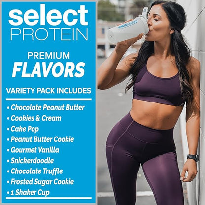 PEScience Select Protein Powder Variety Pack - 8 Flavors - 40 Servings - Protein Powder Sample Pack, Whey and Casein Blend, Keto Friendly, Gluten Free, Digestion Friendly, Amazing Taste
