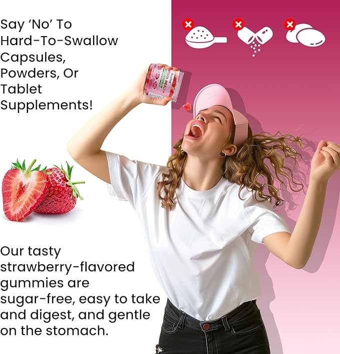 Cortisol Gummies, 15 in 1 Lower Cortisol Supplements for Women, w. Ashwagandha, Magnesium, Phosphatidylserine, Folate for Hormone Balance, Mood, Focus, Sleep Support, Sugar Free, Vegan, 60