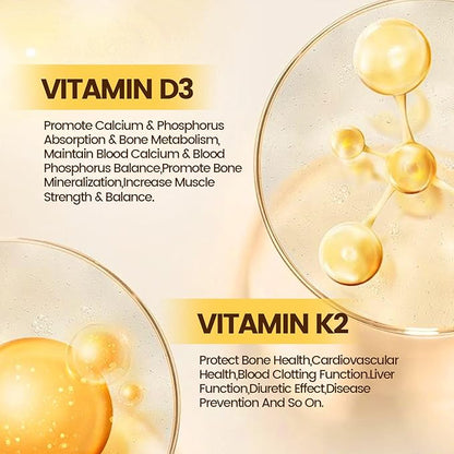 VivoNu Vitamin D3 K2 10000 IU with MK7-300 Virgin Coconut Oil Softgels, 2 in 1 Vitamins D & K Complex | Vitamina D3 con K2 ((1Bag)