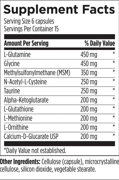 Designs for Health Amino-D-Tox - Amino Acid Detox + Liver Cleanse Support - Supplement Blend with Glycine, Calcium D Glucarate, NAC + More - Non-GMO (90 Capsules)