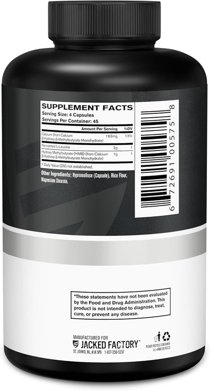 Jacked Factory Muscle Builder Bundle – Peak ATP Muscle Builder (30 Capsules) & HMB + Leucine Capsules (2g L-Leucine, 1g HMB) (180 Capsules) – Muscle Growth, Strength, Lean Muscle & Recovery Support