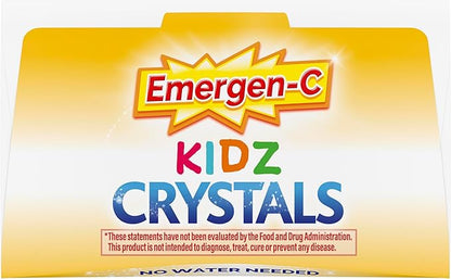 Emergen-C Kidz Crystals, On-the-Go Emergen-C Immune Support Supplement with Vitamin C, B Vitamins, Zinc and Manganese, Sparkly Strawberry, Stocking Stuffer - 56 Stick Packs