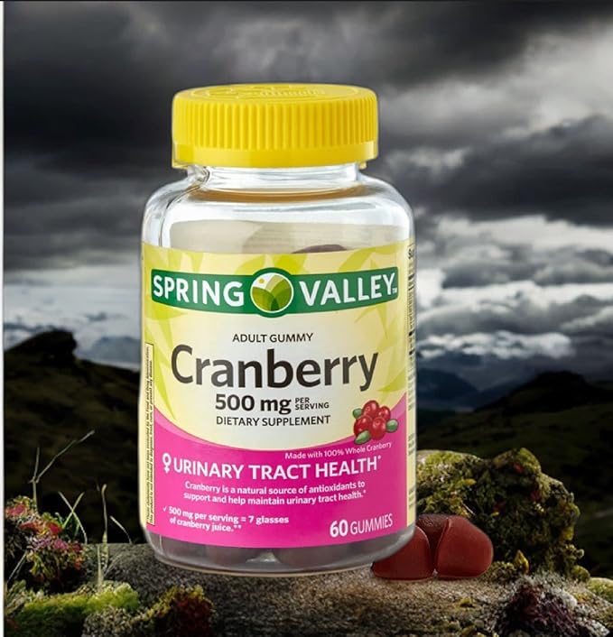 Adventure Home Spring Valley Adult Gummy Cranberry Dietary Supplement, 500 mg, 60 Count+Better Guide Vitamins Supplements