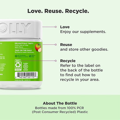 OLLY Metabolism Gummy Rings, Metabolism and Cellular Energy Chewable Supplement,* Apple Cider Vinegar, Vitamin B12, Chromium Picolinate, Apple Flavored, 60 Day Supply - 60 Count