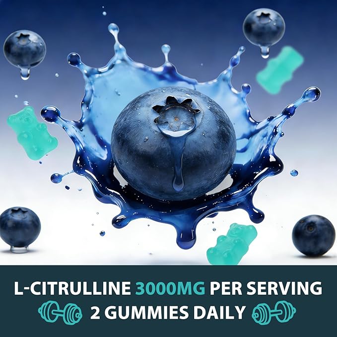 ABYSSUS L Citrulline Gummies for Men 3000mg - Nitric Oxide Supplement for Muscle & Energy, Chewable L-Citrulline Supplements for Daily Performance, 60 Count