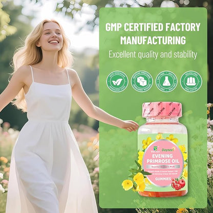 Evening Primrose Oil Gummies, Superior Women's Multi, Support PMS Balances Hormones & Keep Skin Smooth, 60 Count